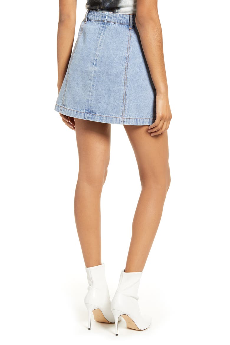 Royce Denim Miniskirt, Alternate, color, LT DENIM