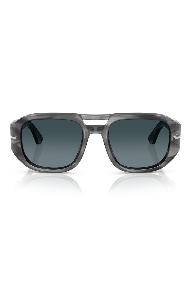Gender Inclusive Vincent 53mm Polarized Pilot Sunglasses, Main, color, STRIPED GREY / BLUE