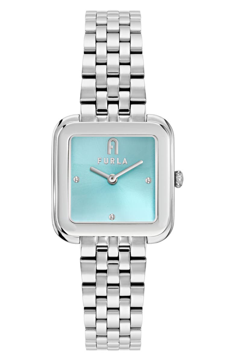 Furla Heritage Minty Dial Square Bracelet Watch, 27.5mm, Main, color, Silver-Tone