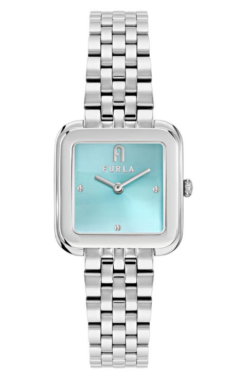 Heritage Minty Dial Square Bracelet Watch, 27.5mm