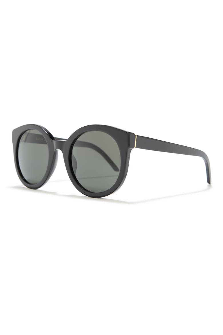 53mm Round Sunglasses, Alternate, color, BLACKDNU