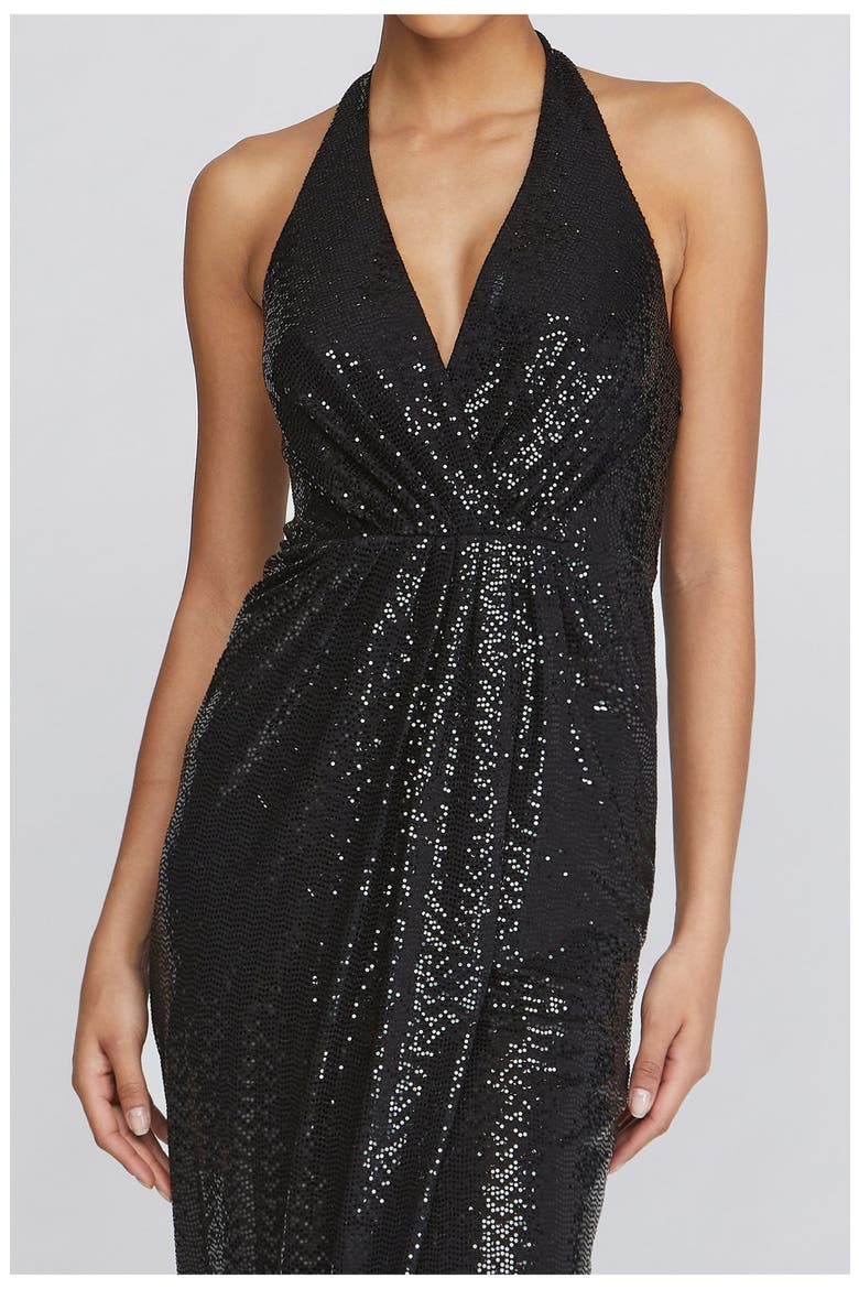 Leonie Disco Jersey Midi, Alternate, color, Black