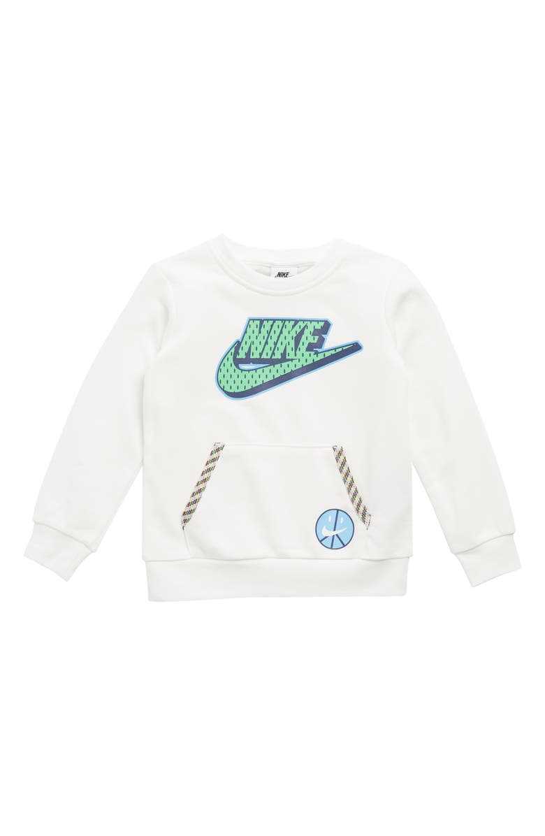 Nike Kids' Cotton Kangaroo Pocket Long Sleeve Tee, Main, color, Sail