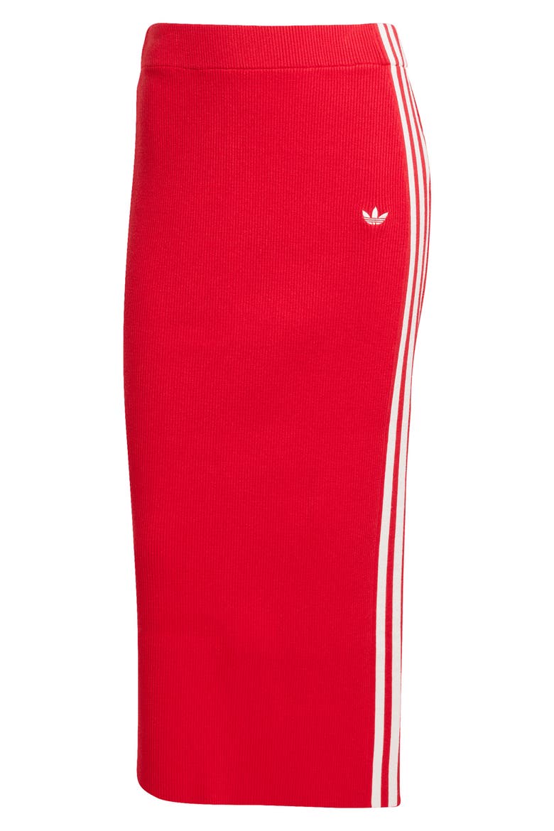 3-Stripes Midi Skirt, Alternate, color, BETTER SCARLET