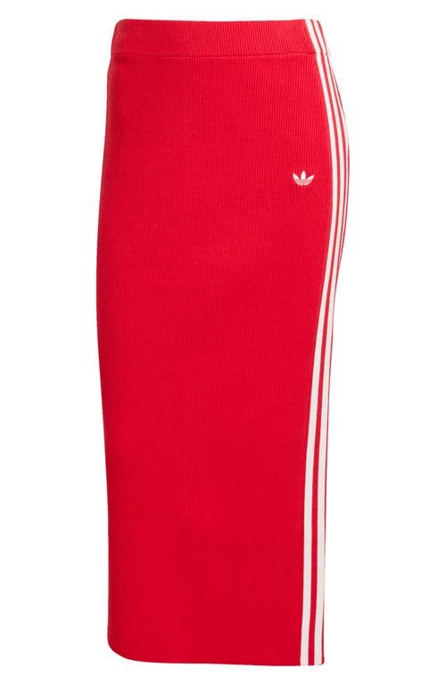 Adidas Originals Adidas 3-stripes Midi Skirt In Red