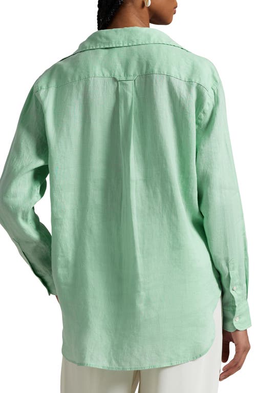Polo Ralph Lauren Oversize Linen Button-up Shirt In Essex Green