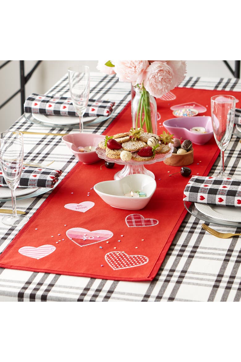 Hearts Embellished Table Runner, Alternate, color, Hearts
