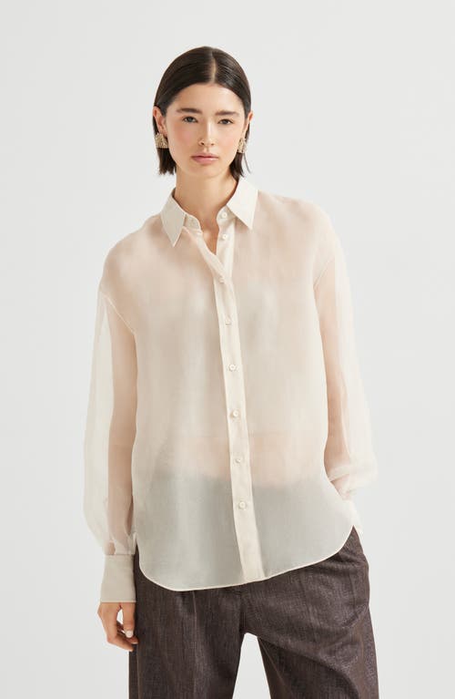 Brunello Cucinelli Crispy Silk Shirt In Multi