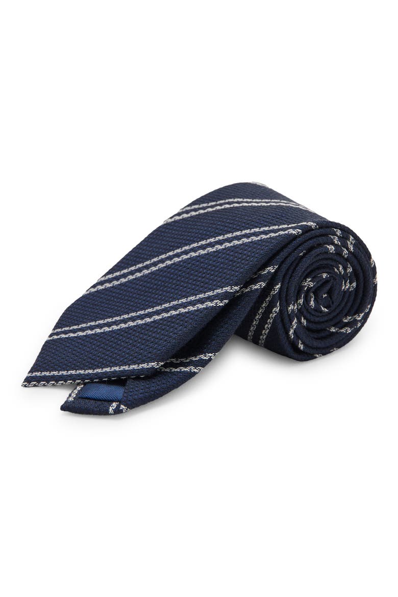 Microstructure Stripe Tie, Main, color, NAVY