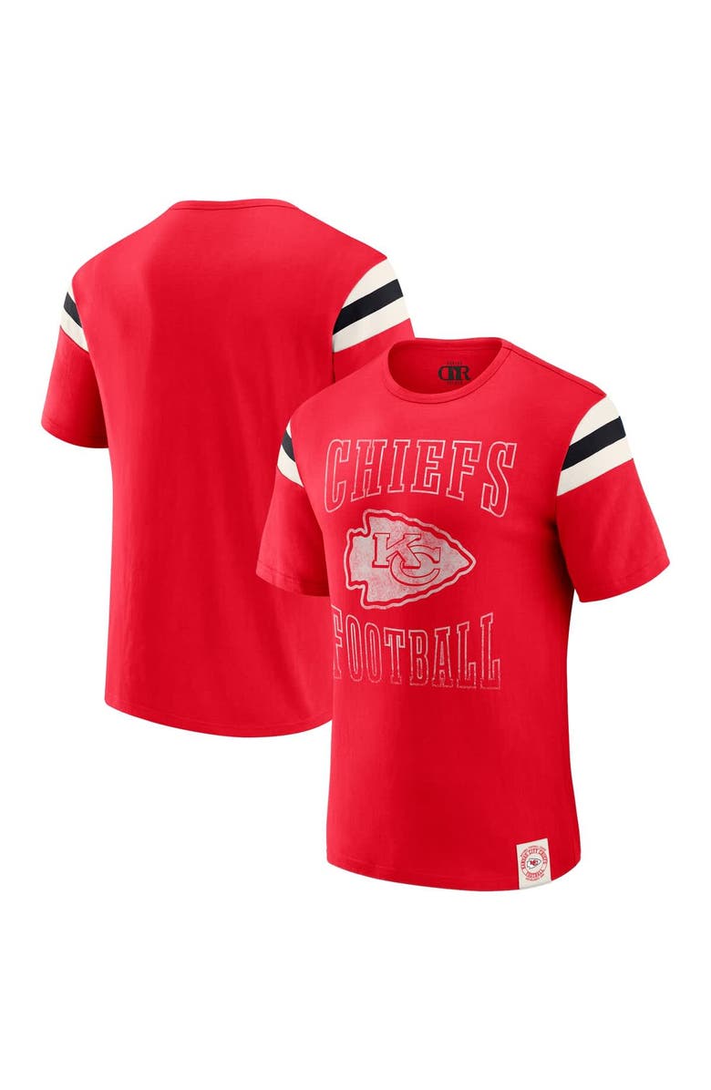 Darius Rucker Collection by Fanatics Men's Darius Rucker Collection by Fanatics  Red Kansas City Chiefs Football Stripe Sleeve T-Shirt, Main, color, Red