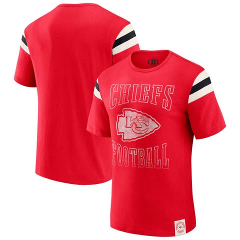 Men's Darius Rucker Collection by Fanatics  Red Kansas City Chiefs Football Stripe Sleeve T-Shirt