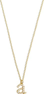 Argento Vivo Sterling Silver Mini Pavé Initial Necklace