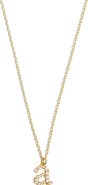 Argento Vivo Sterling Silver Mini Pavé Initial Necklace