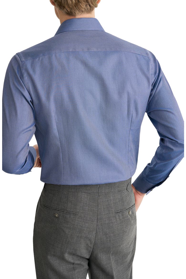 Slim Fit Textured Cotton Dress Shirt, Alternate, color, DARK BLUE