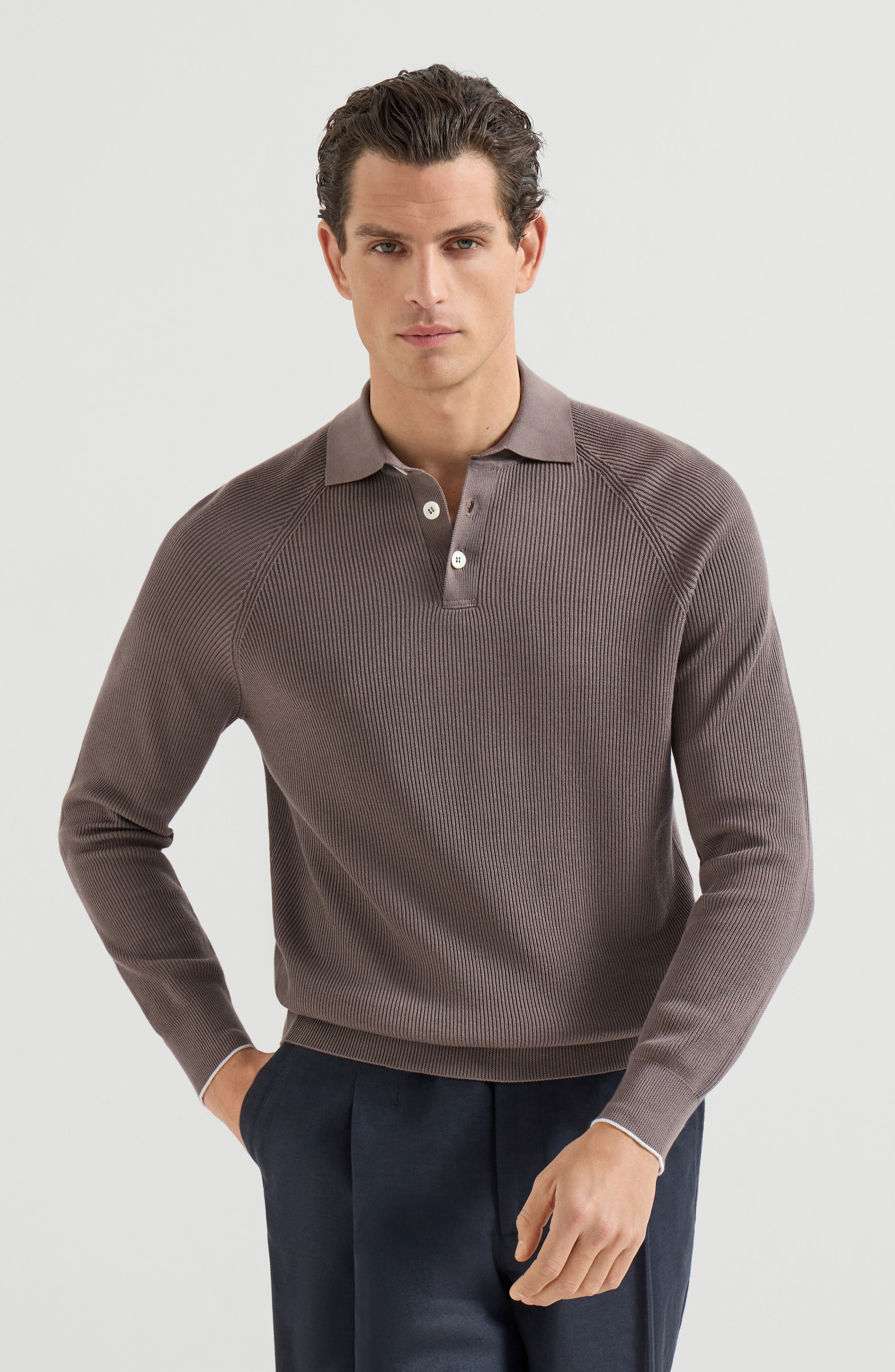 Rib knit polo - image 3