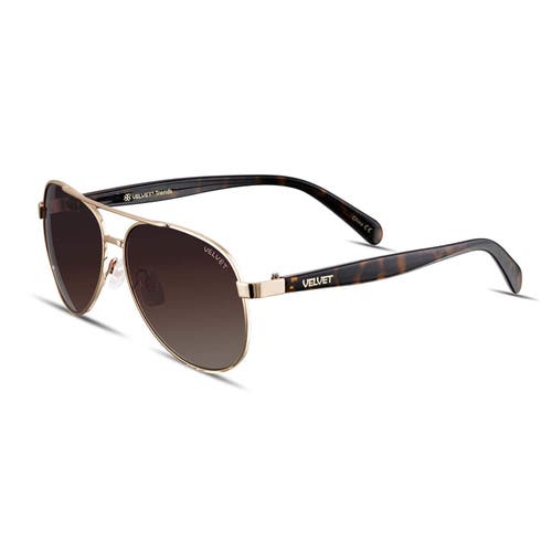 Velvet Eyewear Aviator Small Sunglass Style Box In Brown