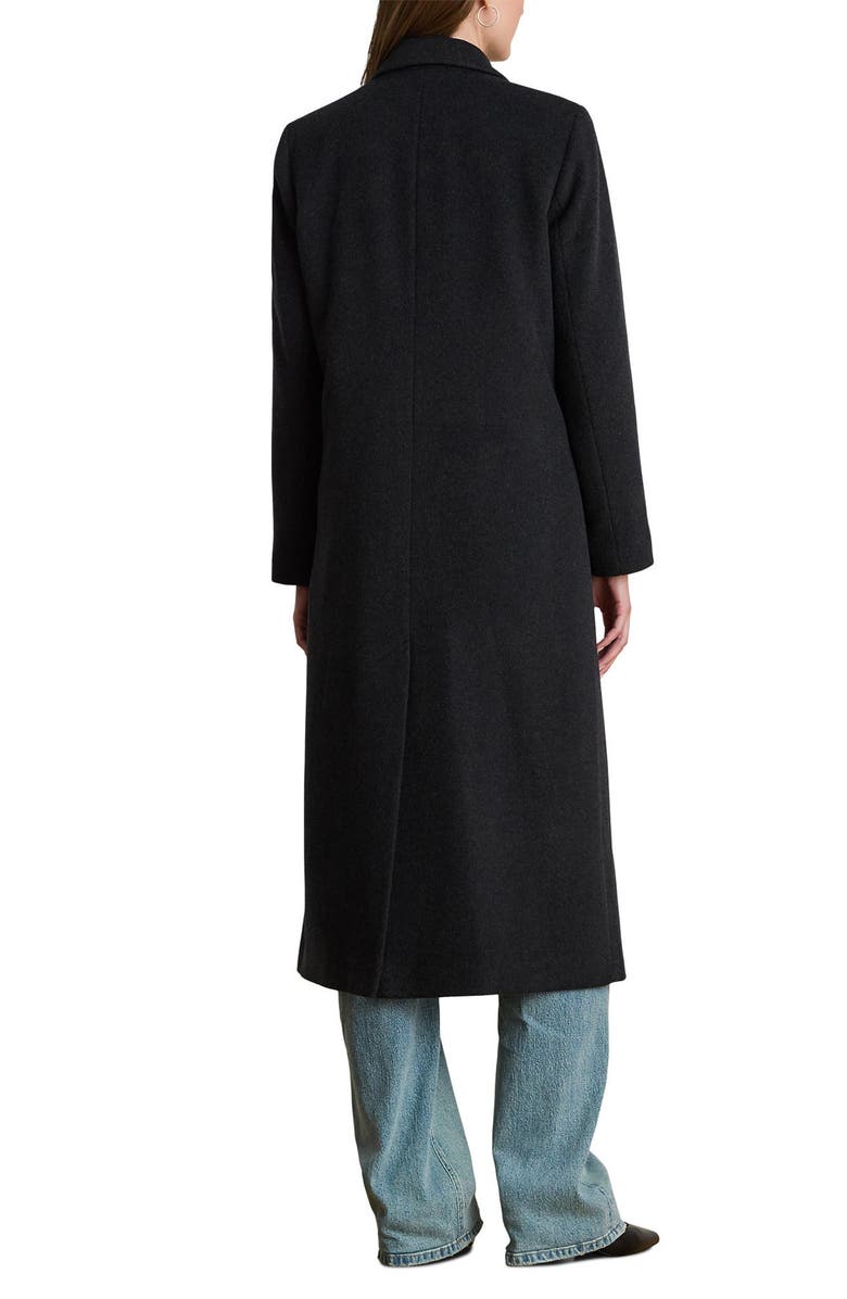 Lauren Ralph Lauren Double Breasted Wool Blend Reefer Coat, Alternate, color, Charcoal