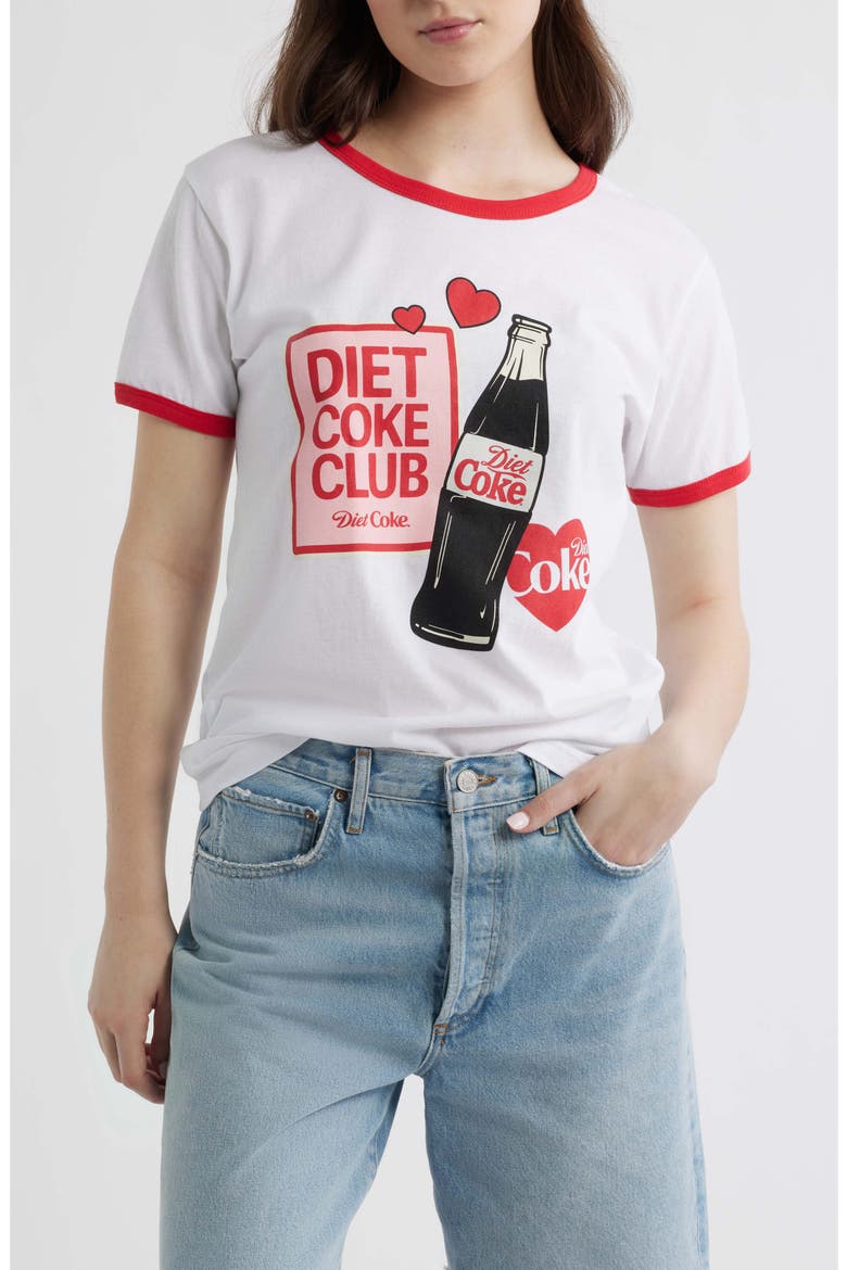 Diet Coke Stickers Graphic Cotton T-Shirt, Main, color, BRIGHT WHITE