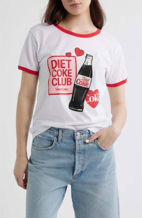Diet Coke Stickers Graphic Cotton T-Shirt