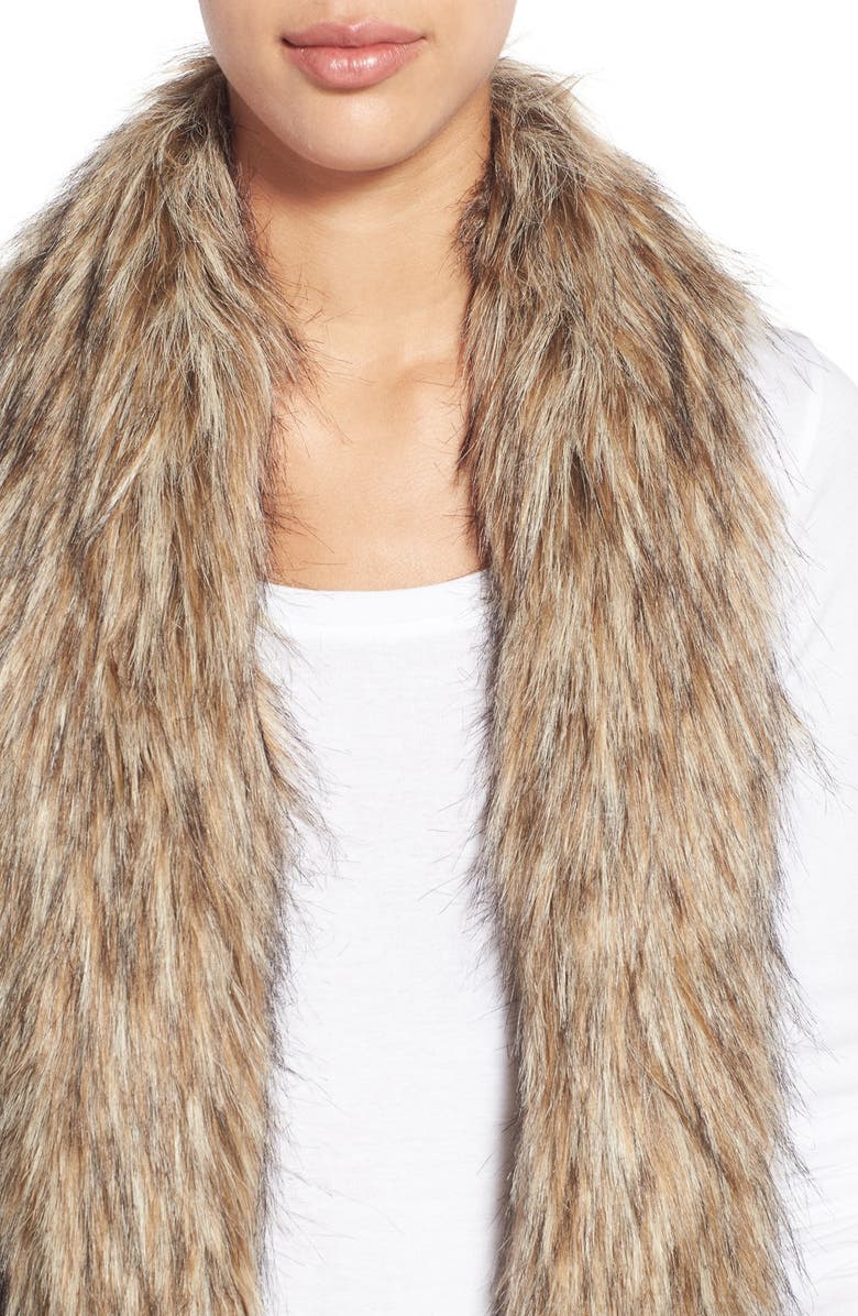 BB Dakota by Steve Madden BB Dakota 'Sadi' Faux Fur Trim Knit Vest, Alternate, color, 