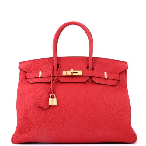 Birkin Handbag Red Togo with Gold Hardware 35