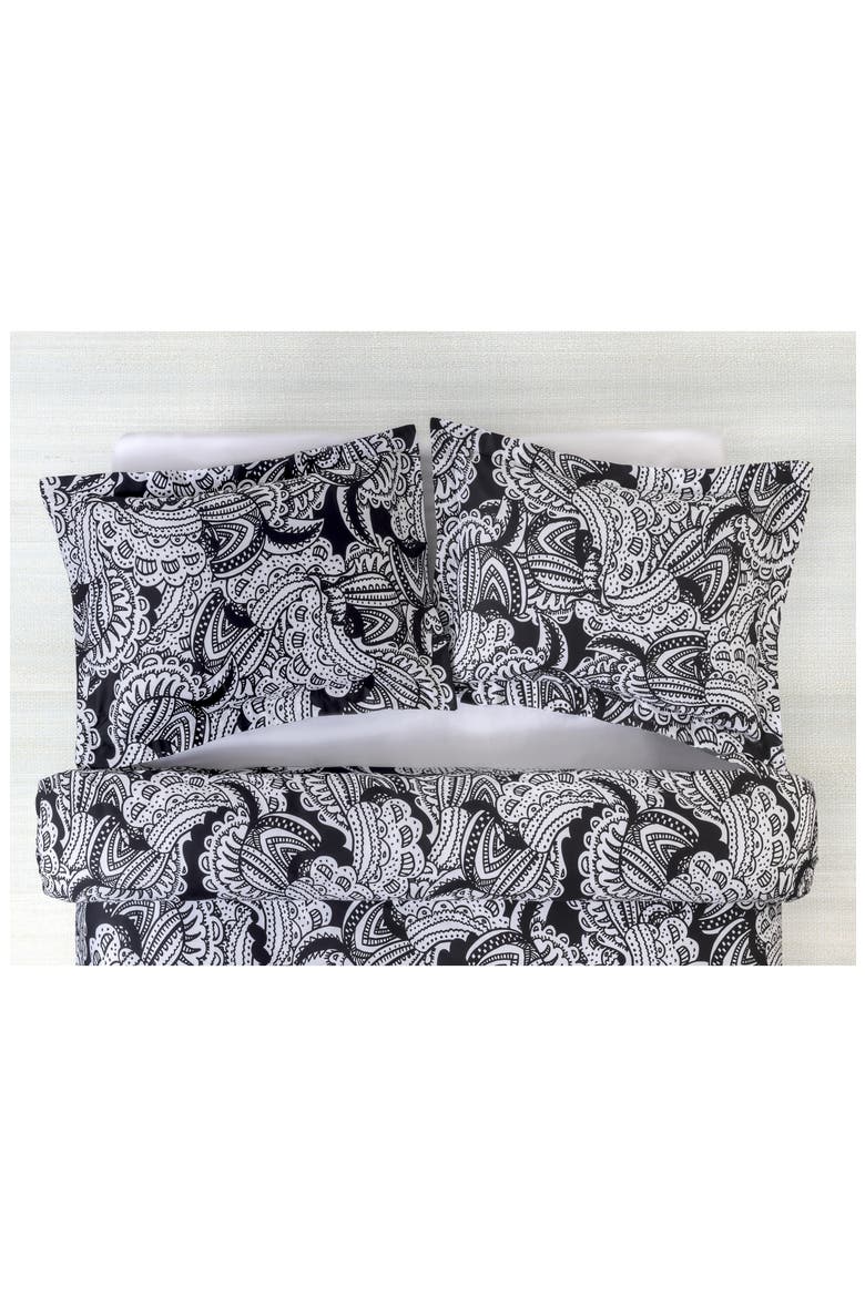 Set of Two Paisley Print Pillow Sham, Alternate, color, BLACK