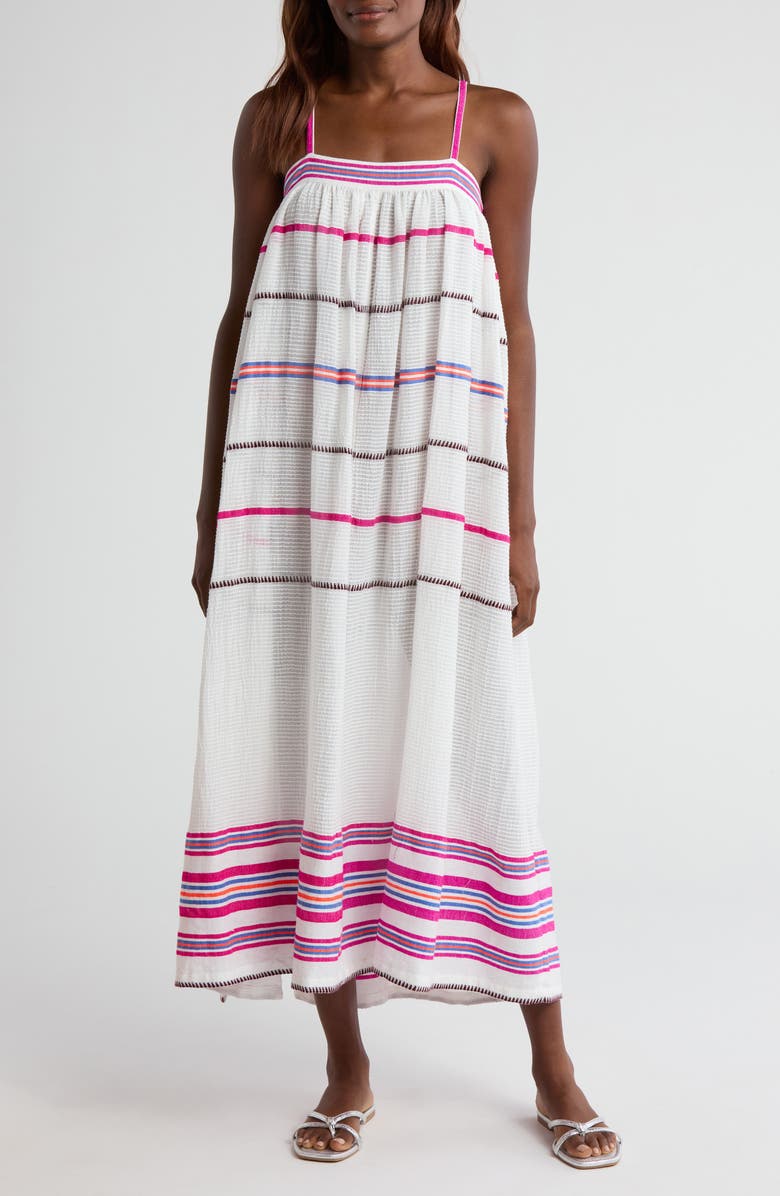 lemlem Eda Stripe Cover-Up Sundress, Main, color, Zelele Orchid