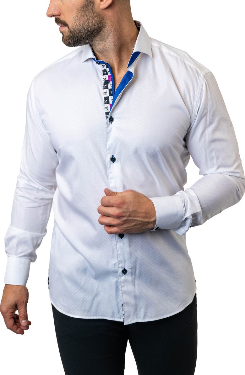 Maceoo Einstein Target 36 White Contemporary Fit Button-Up Shirt, Alternate, color, White