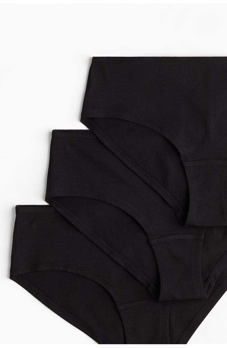 H&M 10-pack cotton hipster briefs, Alternate, color, Black