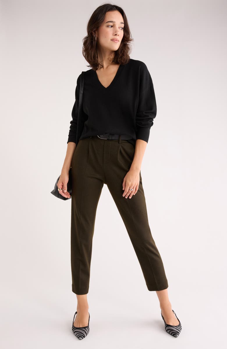 NORDSTROM RACK V-Neck Pullover Sweater, Alternate, color, Black