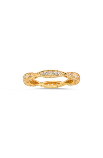 Queen Jewels Vintage Swirl Eternity Cubic Zirconia Ring In Gold