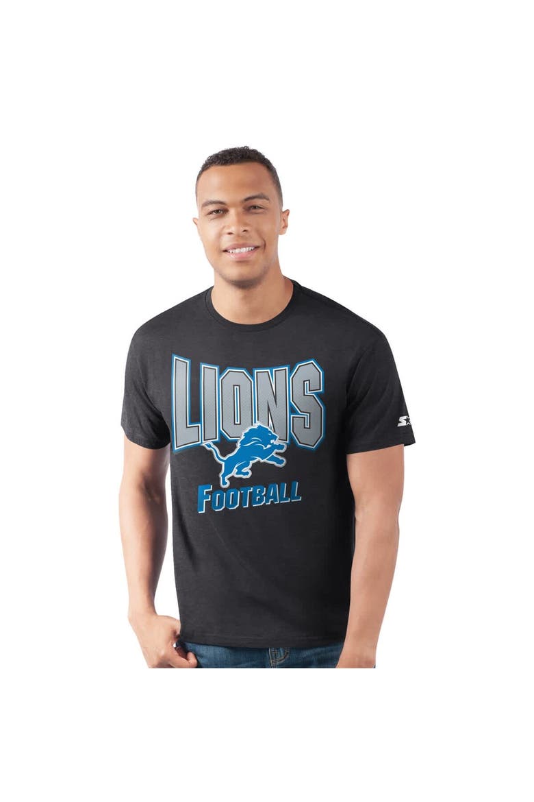 Men's Starter  Heather Black Detroit Lions Prime Time T-Shirt, Alternate, color, Heather Black