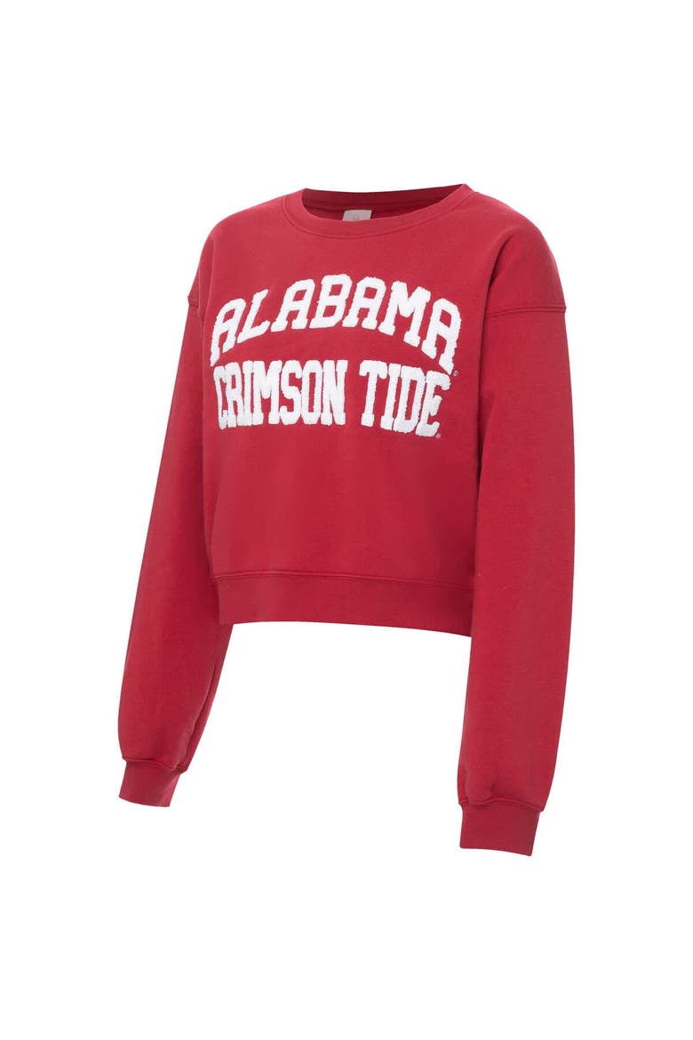Women's ZooZatz Crimson Alabama Crimson Tide Chenille Cropped Sweatshirt, Alternate, color, Crimson