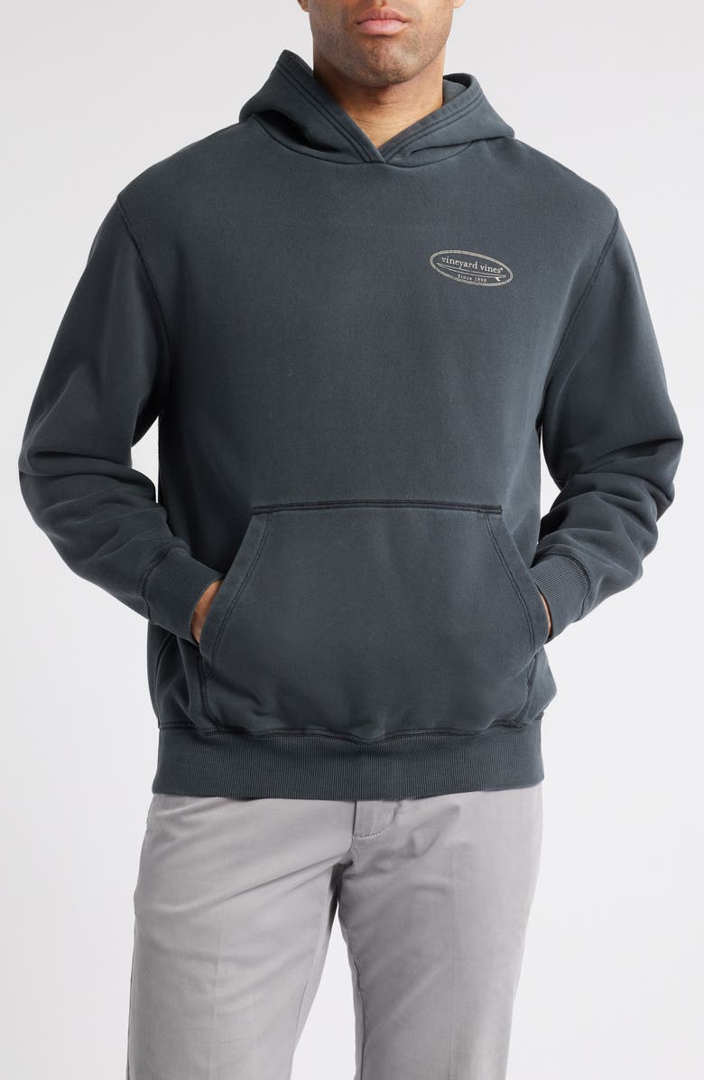 vineyard vines Oversize Garment Dyed French Terry Logo Hoodie, Main, color, 
