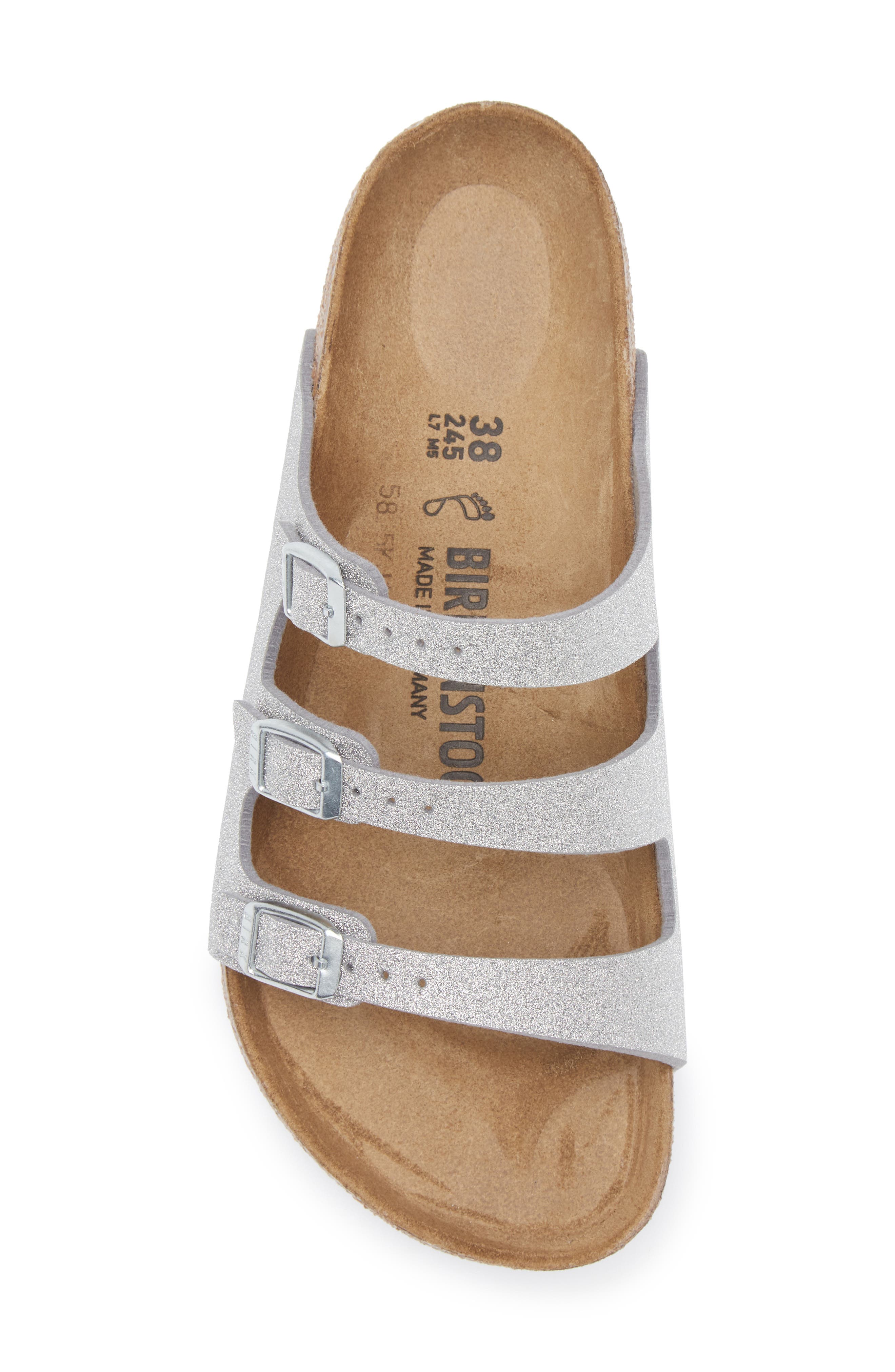 Birkenstock Florida Sandal, Alternate, color, Glitter Silver Tx