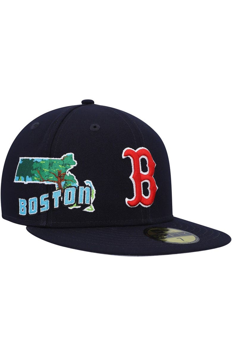 New Era Men's New Era Navy Boston Red Sox Stateview 59FIFTY Fitted Hat, Main, color, Navy