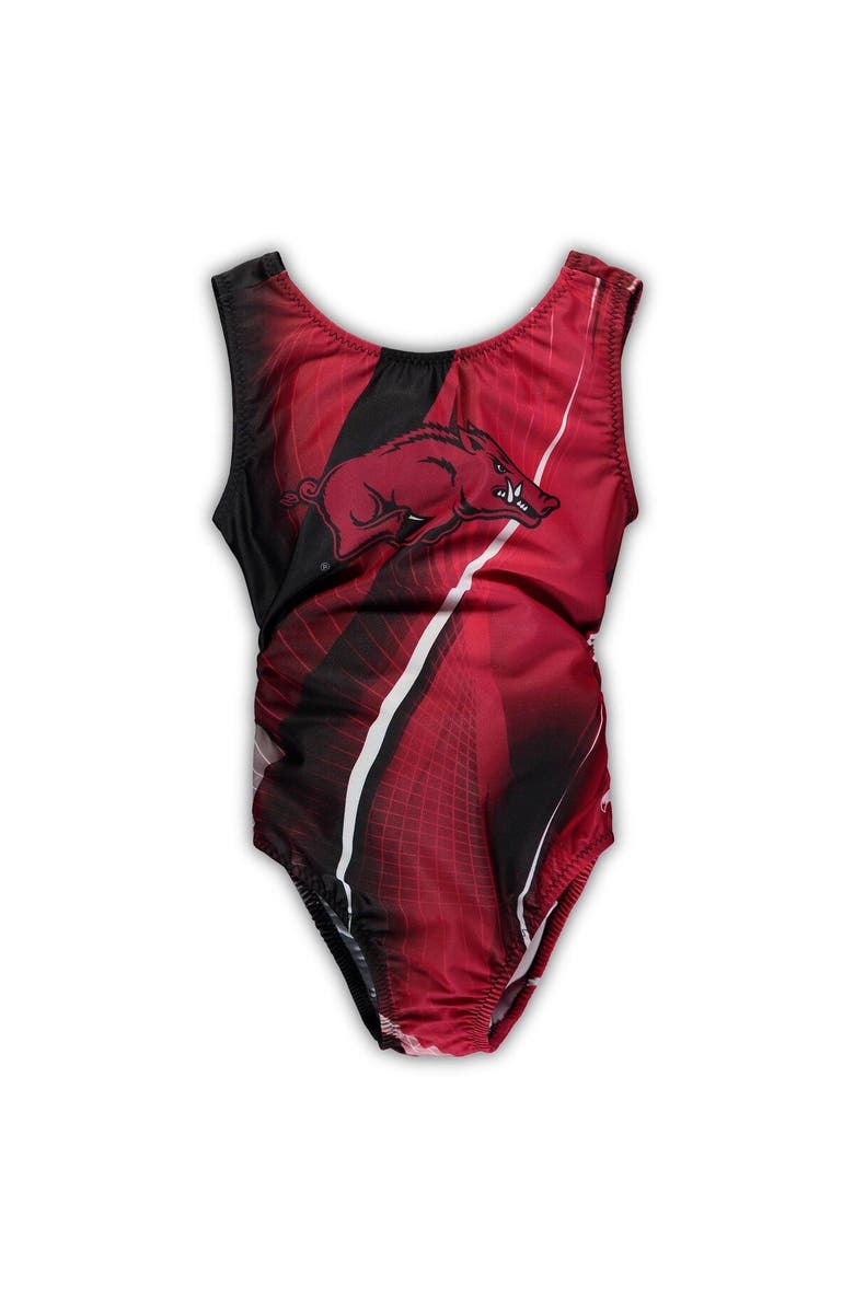 FOXYS LEOTARDS Girls Youth Cardinal Arkansas Razorbacks Leotard, Main, color, 