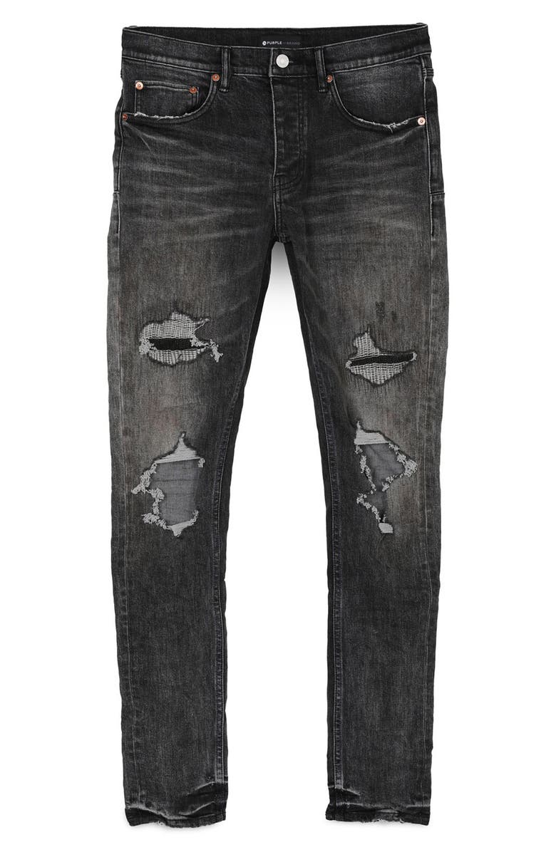 PURPLE BRAND PURPLE Knee Blowout Ripped Skinny Jeans, Alternate, color, 