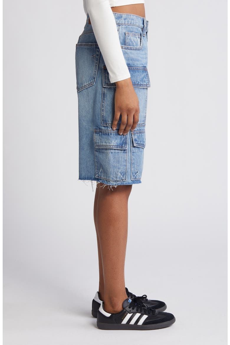 Baggy Denim Cargo Shorts, Alternate, color, MEDIUM WASH