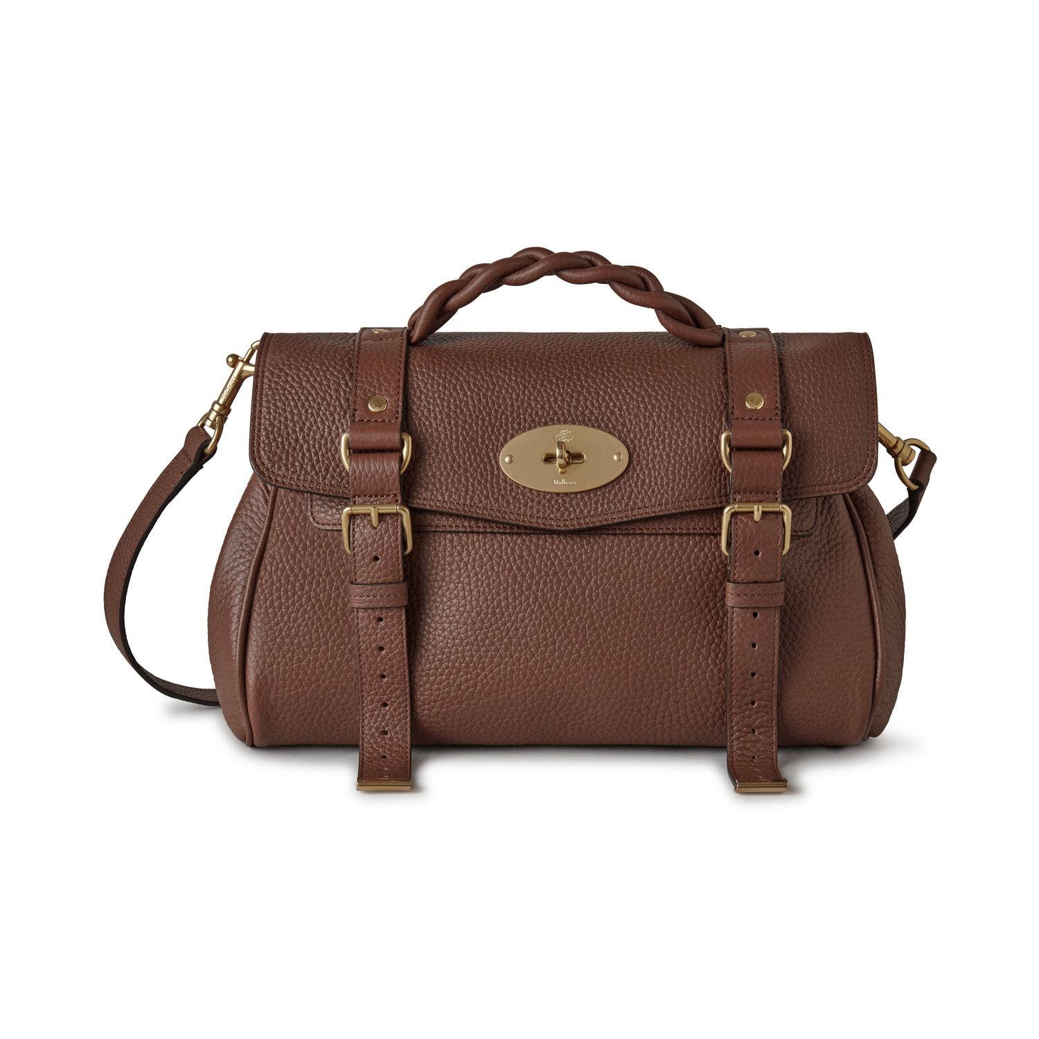 Mulberry Alexa Leather Satchel, Main, color, Bright Oak