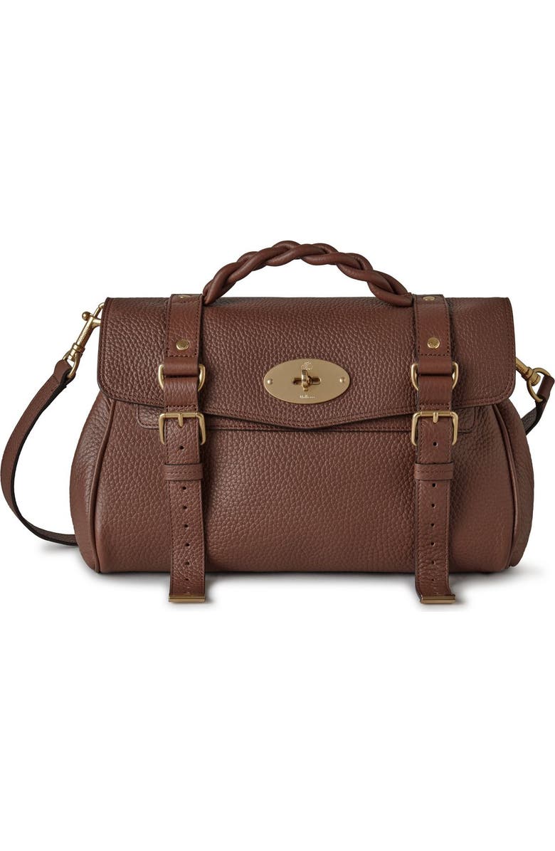 Mulberry Alexa Leather Satchel, Main, color, Bright Oak