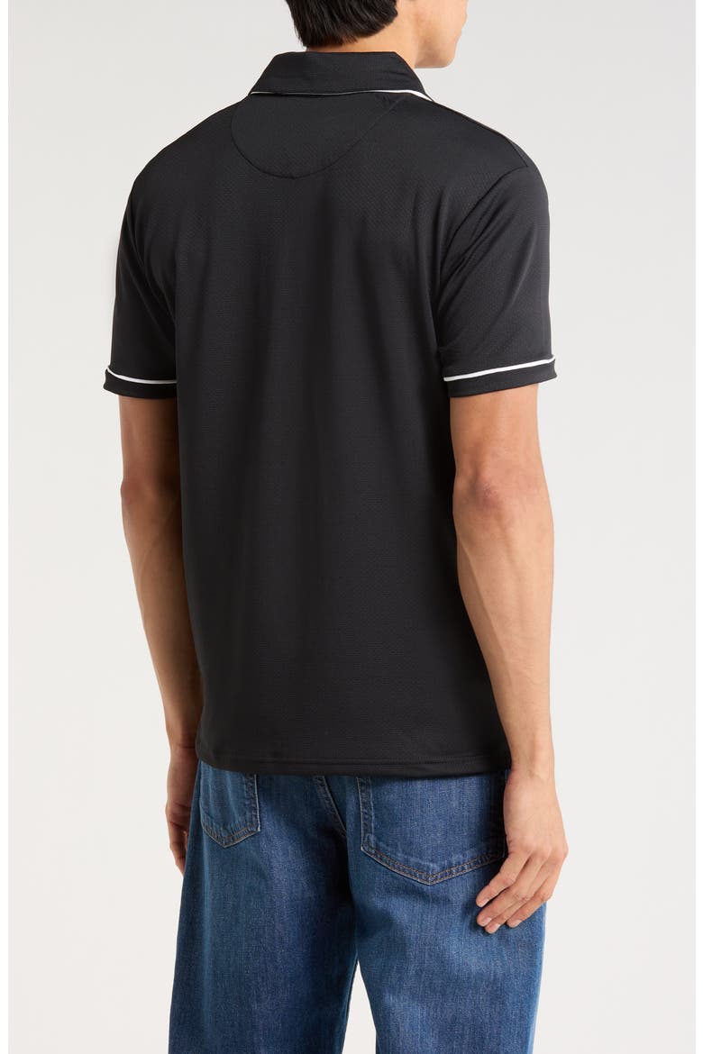 Tipped Short Sleeve Polo, Alternate, color, BLACK