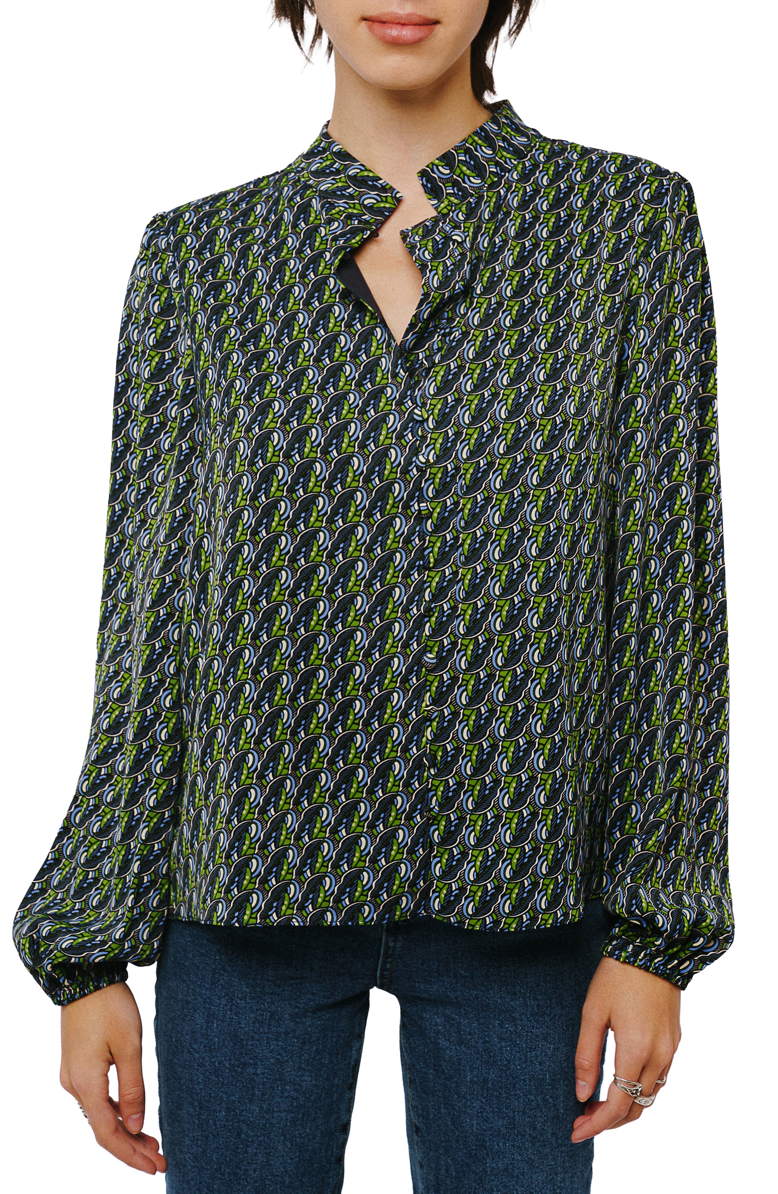 CIEBON Maive Printed Button-Up Top