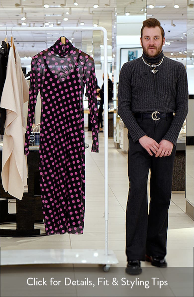 Shailene Turtleneck Long Sleeve Mesh Dress, sales video thumbnail