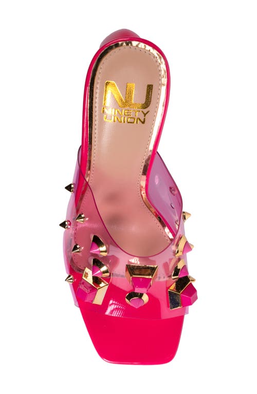 Ninety Union Vegas Sculptural Heel Sandals In Fuchsia