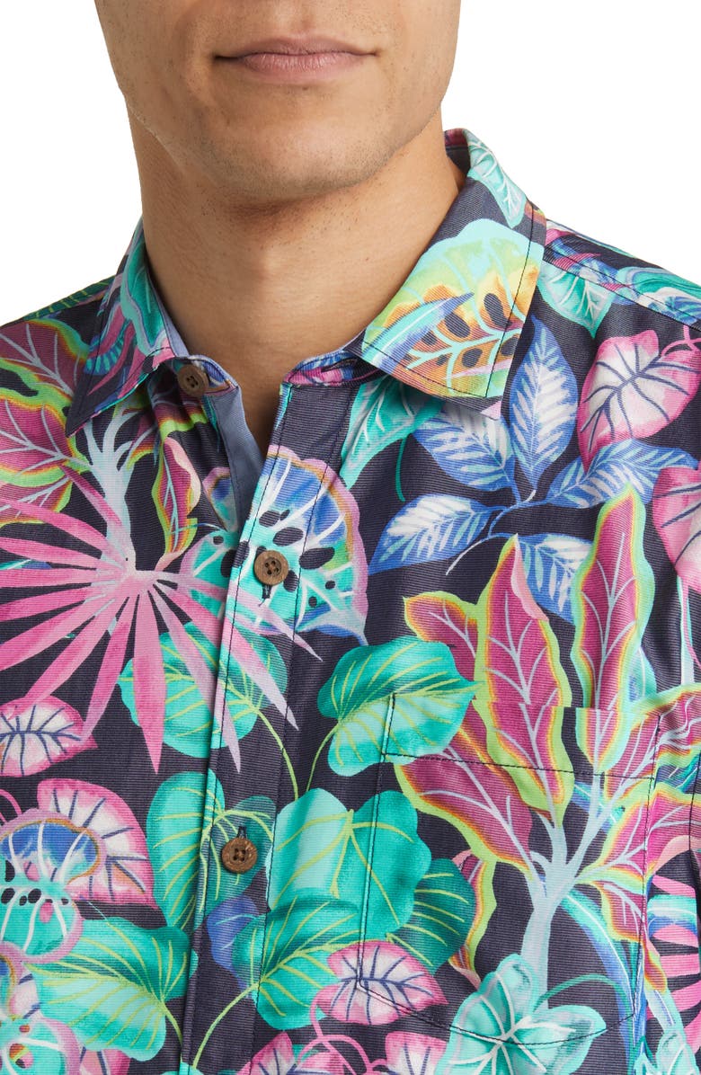 Tommy Bahama Mojito Bay Jungle Tropics Floral Short Sleeve Button-Up Shirt, Alternate, color,
