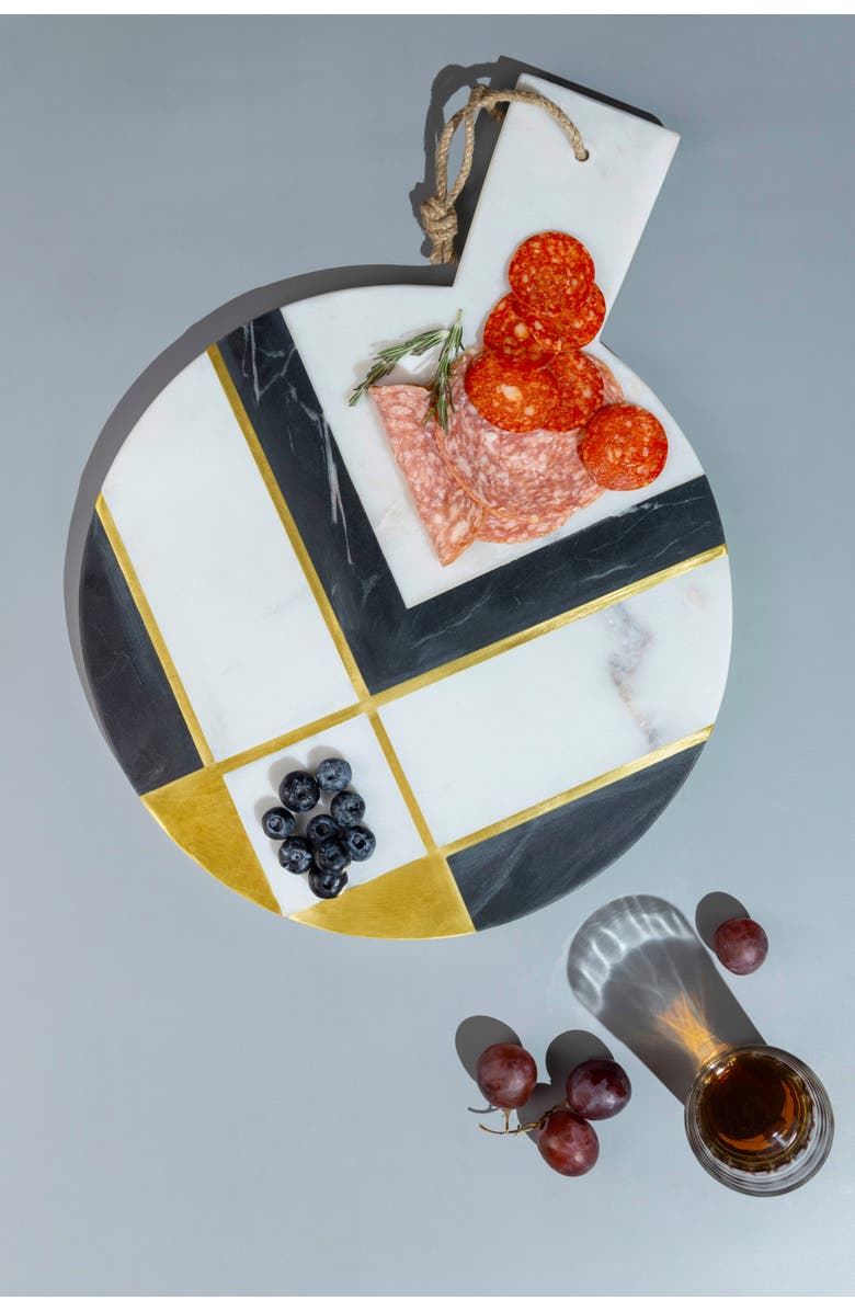 GAURI KOHLI Campania Marble Cheese Board, Alternate, color, White