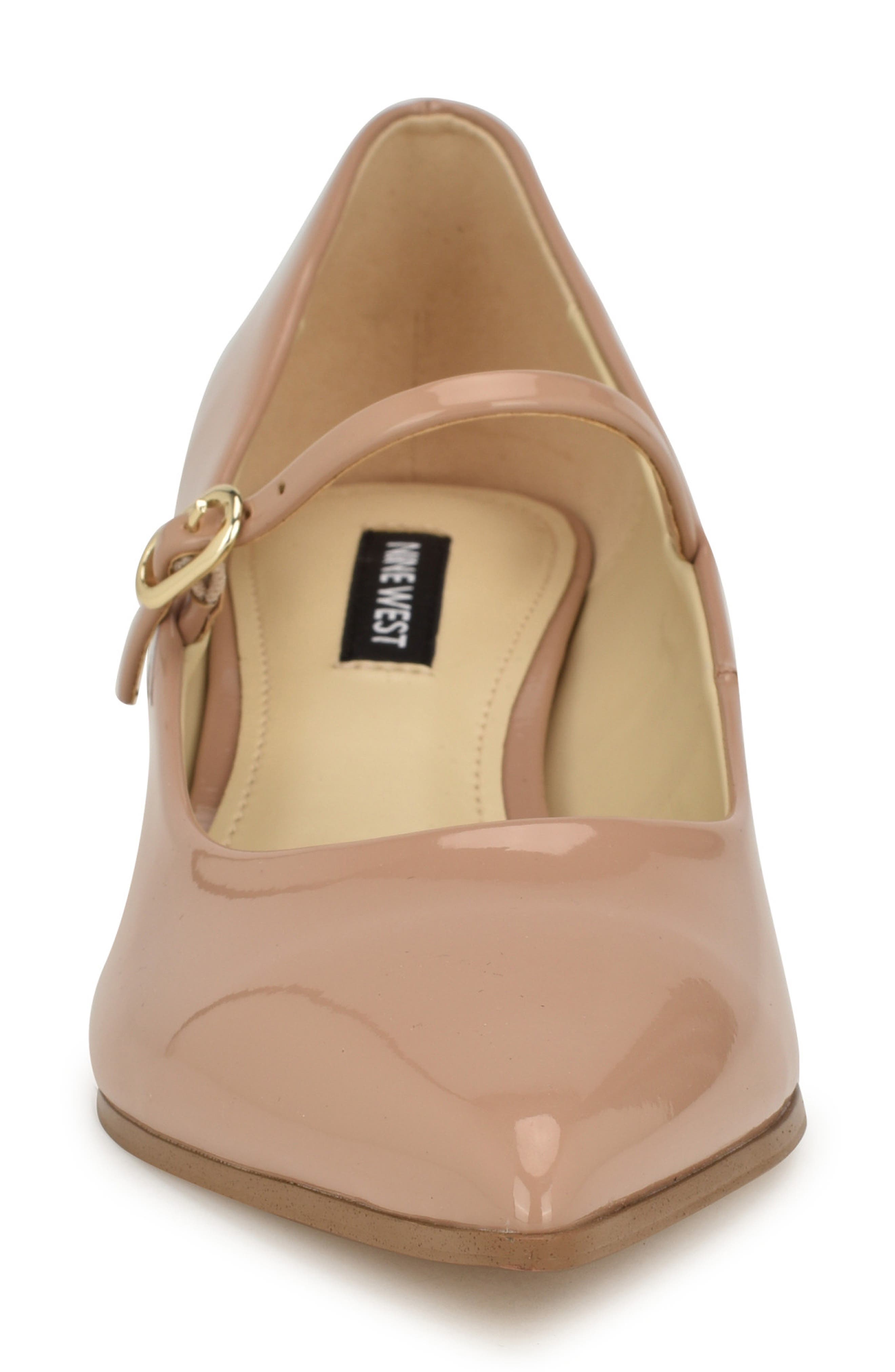 Nine West Prix Mary Jane Pointed Toe Pump, Alternate, color, Dark Natural