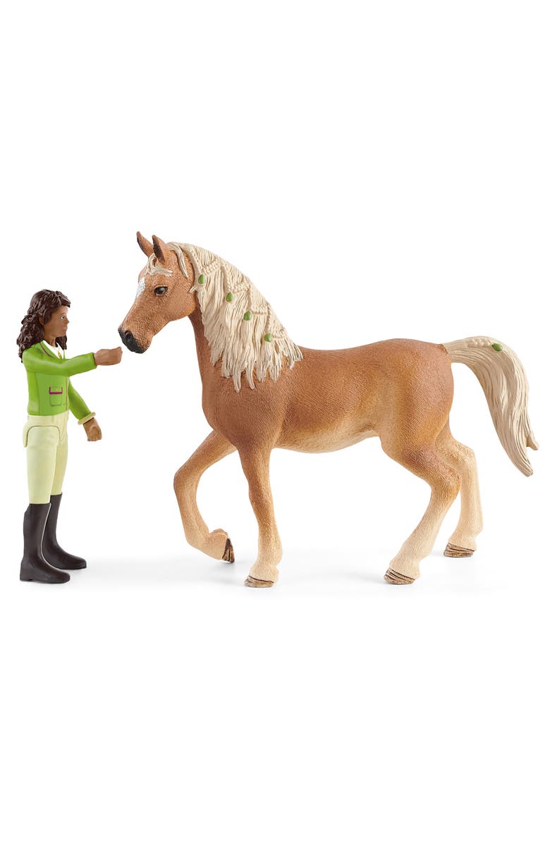 Schleich Horse Club Sarah & Mystery Rider Figurine Playset, Alternate, color, Multicolored