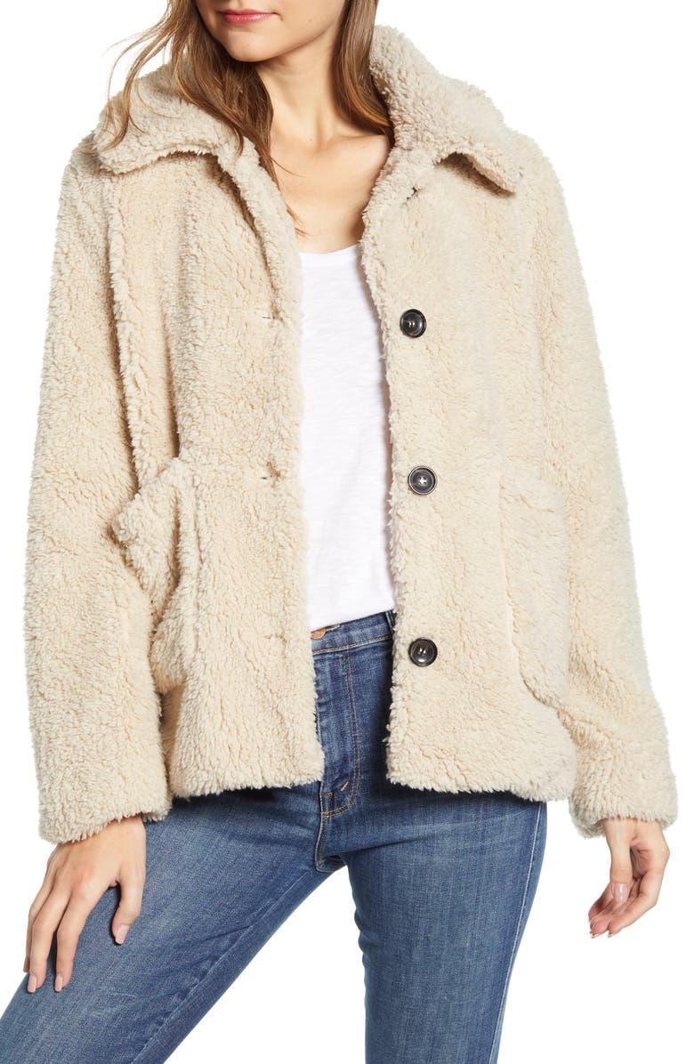 Sanctuary Faux Fur Teddy Coat, Main, color,